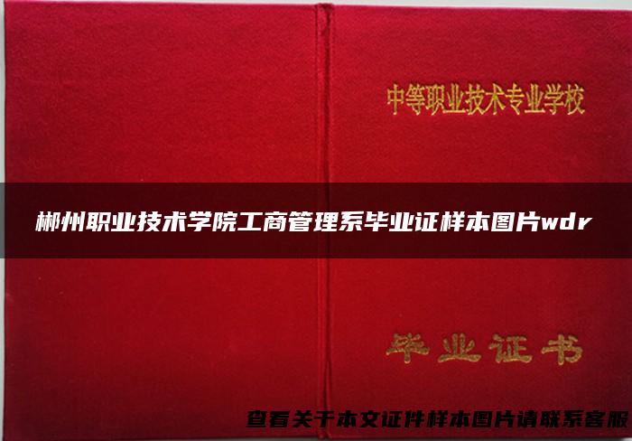 郴州职业技术学院工商管理系毕业证样本图片wdr