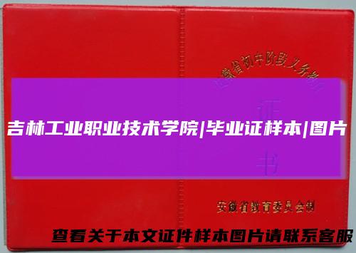 吉林工业职业技术学院|毕业证样本|图片