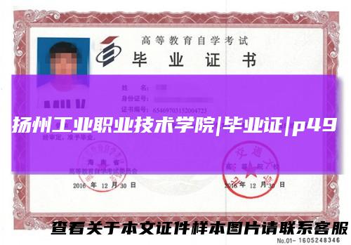 扬州工业职业技术学院|毕业证|p49