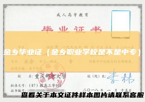 金乡毕业证（金乡职业学校是不是中专）