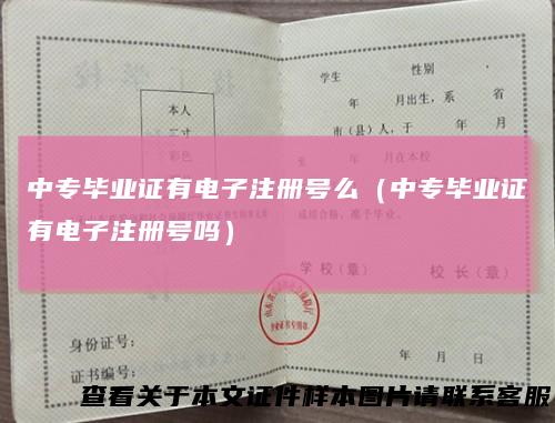 中专毕业证有电子注册号么（中专毕业证有电子注册号吗）