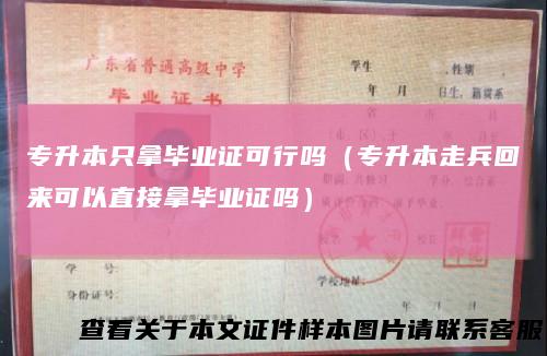 专升本只拿毕业证可行吗（专升本走兵回来可以直接拿毕业证吗）