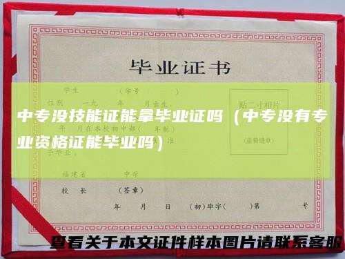 中专没技能证能拿毕业证吗(中专没有专业资格证能毕业吗)