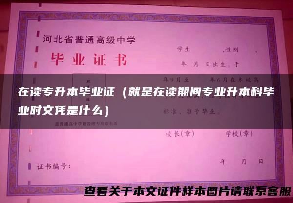 在读专升本毕业证（就是在读期间专业升本科毕业时文凭是什么）