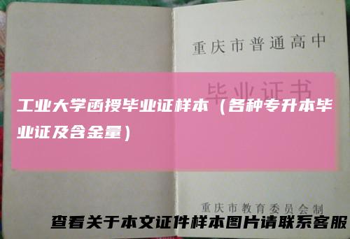 工业大学函授毕业证样本(各种专升本毕业证及含金量)