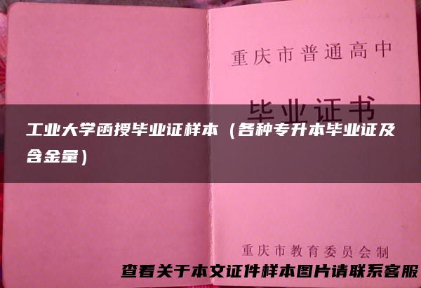 工业大学函授毕业证样本（各种专升本毕业证及含金量）