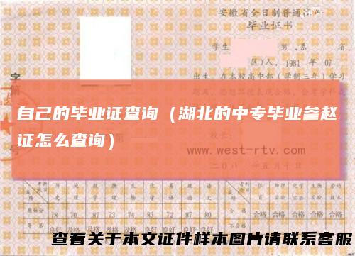 自己的毕业证查询（湖北的中专毕业参赵证怎么查询）