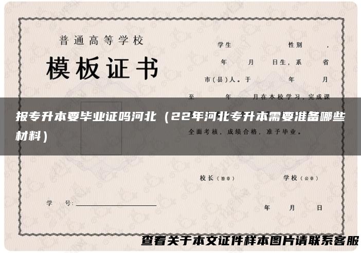 报专升本要毕业证吗河北（22年河北专升本需要准备哪些材料）