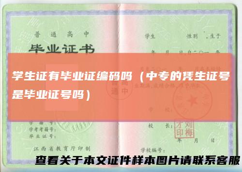 学生证有毕业证编码吗（中专的凭生证号是毕业证号吗）