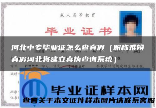 河北中专毕业证怎么查真假（职称难辨真假河北将建立真伪查询系统）