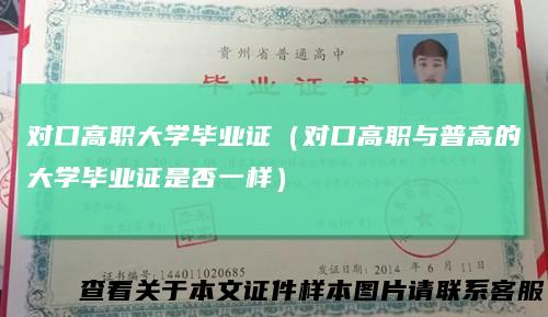 对口高职大学毕业证(对口高职与普高的大学毕业证是否一样)