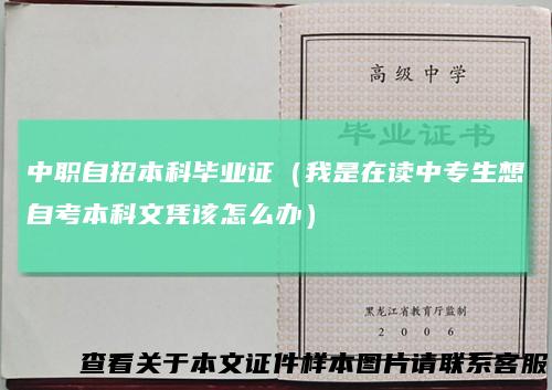 中职自招本科毕业证（我是在读中专生想自考本科文凭该怎么办）