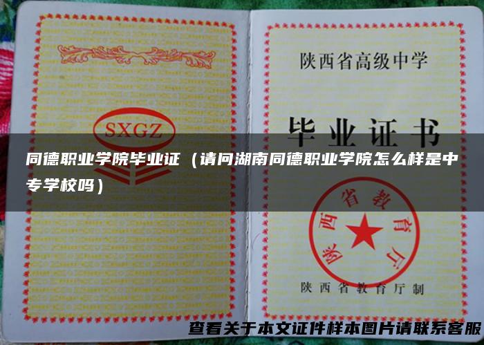 同德职业学院毕业证（请问湖南同德职业学院怎么样是中专学校吗）