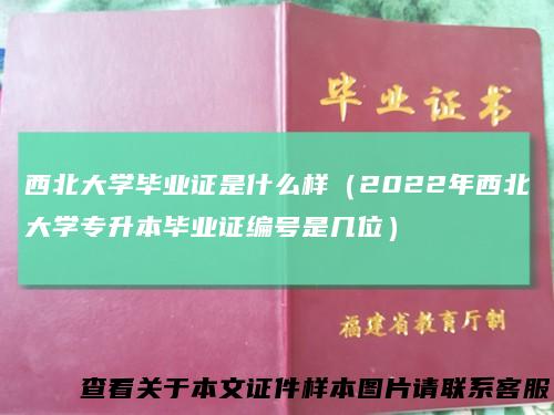 西北大学毕业证是什么样（2022年西北大学专升本毕业证编号是几位）
