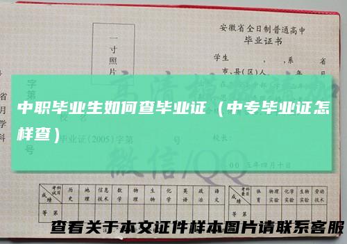 中职毕业生如何查毕业证（中专毕业证怎样查）