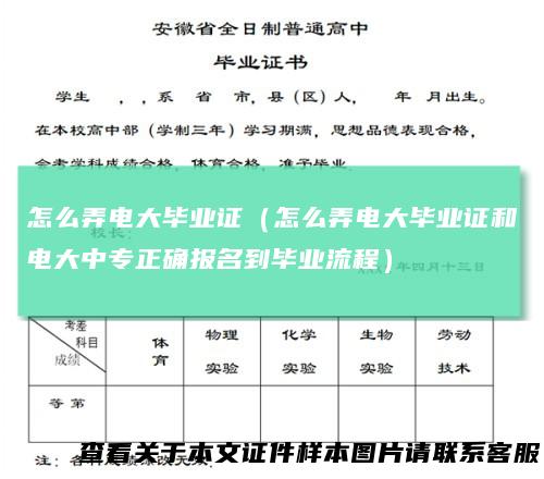 怎么弄电大毕业证(怎么弄电大毕业证和电大中专正确报名到毕业流程)