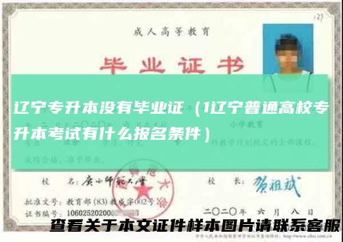 辽宁专升本没有毕业证(1辽宁普通高校专升本考试有什么报名条件)