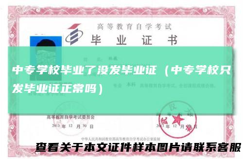 中专学校毕业了没发毕业证（中专学校只发毕业证正常吗）