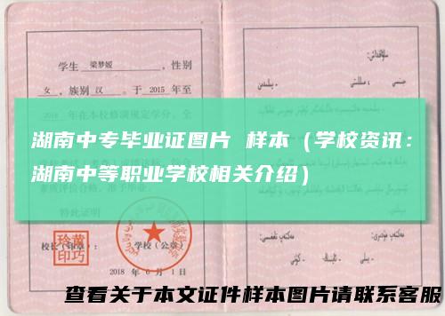 湖南中专毕业证图片 样本（学校资讯：湖南中等职业学校相关介绍）