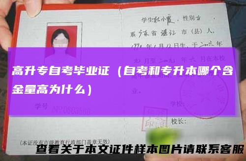 高升专自考毕业证(自考和专升本哪个含金量高为什么)