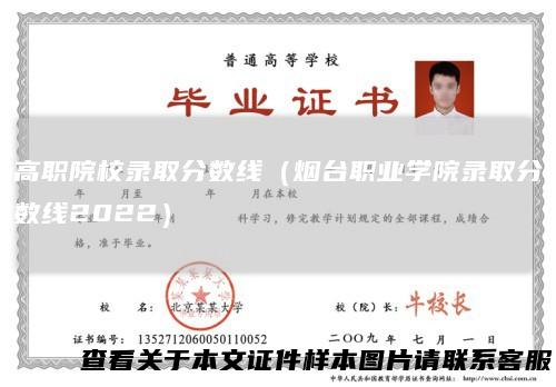 高职院校录取分数线（烟台职业学院录取分数线2022）