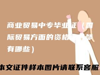商业贸易中专毕业证（国际贸易方面的资格证书都有哪些）
