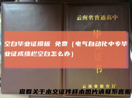 空白毕业证模板免费（电气自动化中专毕业证成绩栏空白怎么办）