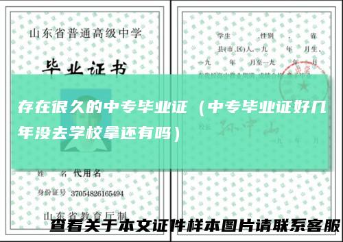 存在很久的中专毕业证（中专毕业证好几年没去学校拿还有吗）