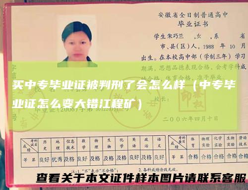 买中专毕业证被判刑了会怎么样（中专毕业证怎么变大错江程矿）