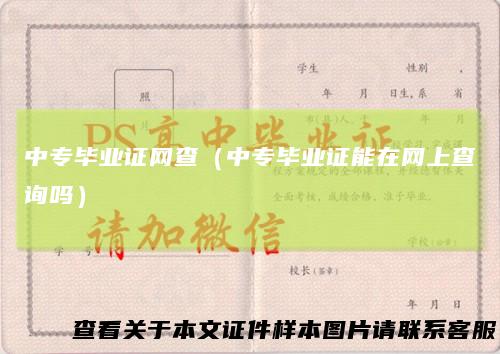 中专毕业证网查（中专毕业证能在网上查询吗）