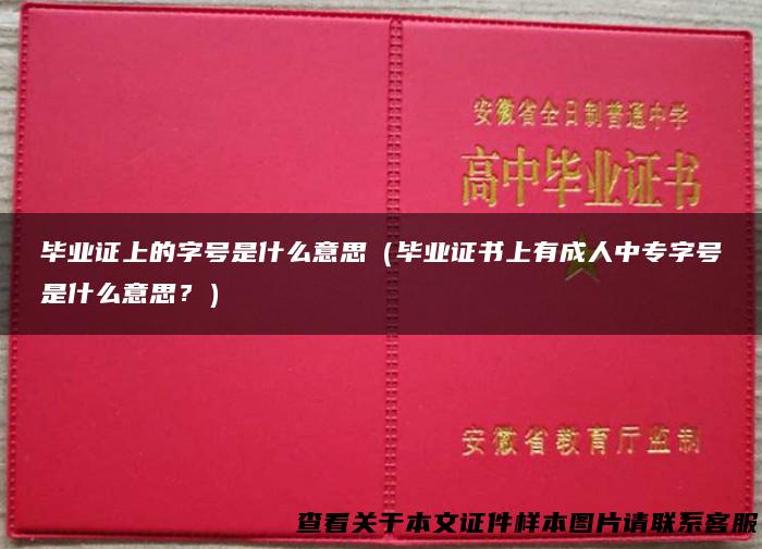 毕业证上的字号是什么意思（毕业证书上有成人中专字号是什么意思？）