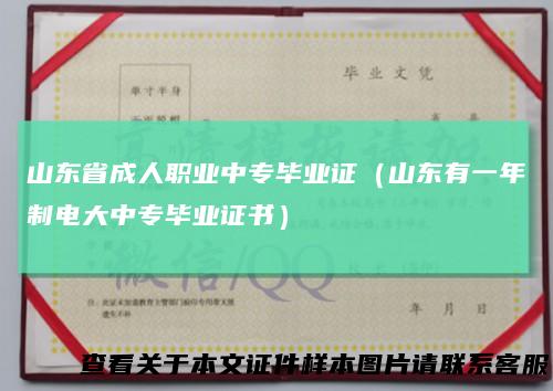 山东省成人职业中专毕业证（山东有一年制电大中专毕业证书）