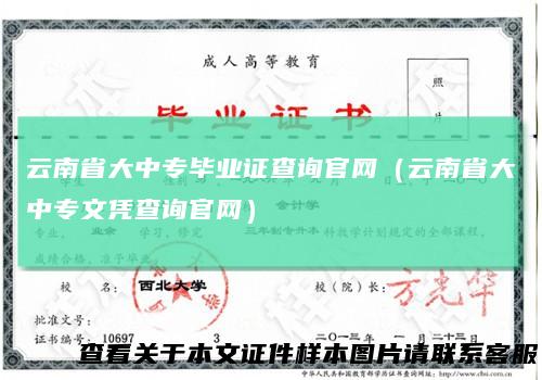 云南省大中专毕业证查询官网（云南省大中专文凭查询官网）