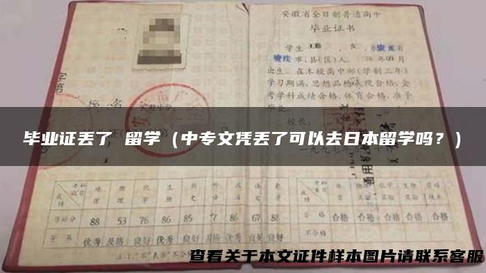 毕业证丢了 留学（中专文凭丢了可以去日本留学吗？）