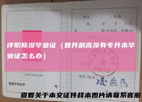评职称没毕业证（晋升副高没有专升本毕业证怎么办）