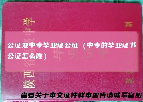 公证处中专毕业证公证（中专的毕业证书公证怎么做）