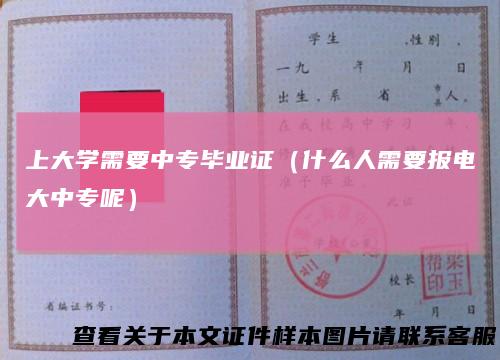 上大学需要中专毕业证(什么人需要报电大中专呢)