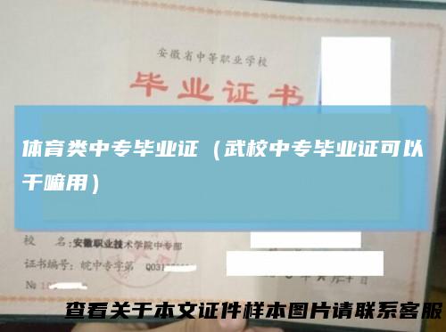 体育类中专毕业证(武校中专毕业证可以干嘛用)