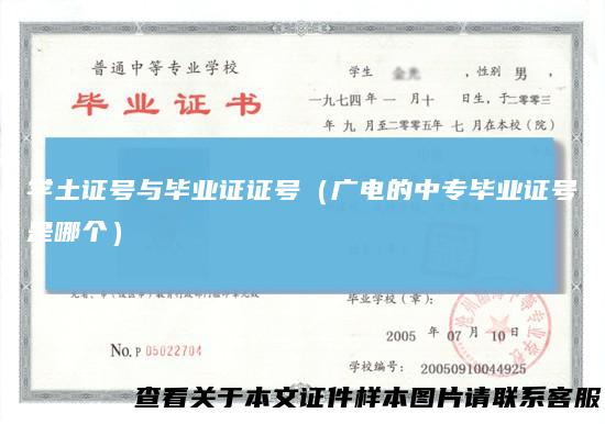 学土证号与毕业证证号（广电的中专毕业证号是哪个）