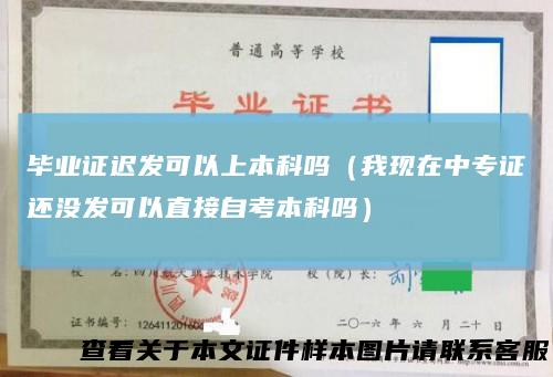 毕业证迟发可以上本科吗（我现在中专证还没发可以直接自考本科吗）