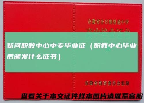 新河职教中心中专毕业证（职教中心毕业后颁发什么证书）