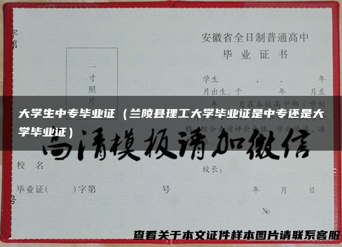 大学生中专毕业证（兰陵县理工大学毕业证是中专还是大学毕业证）