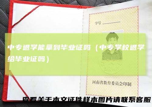 中专退学能拿到毕业证吗(中专学校退学给毕业证吗)