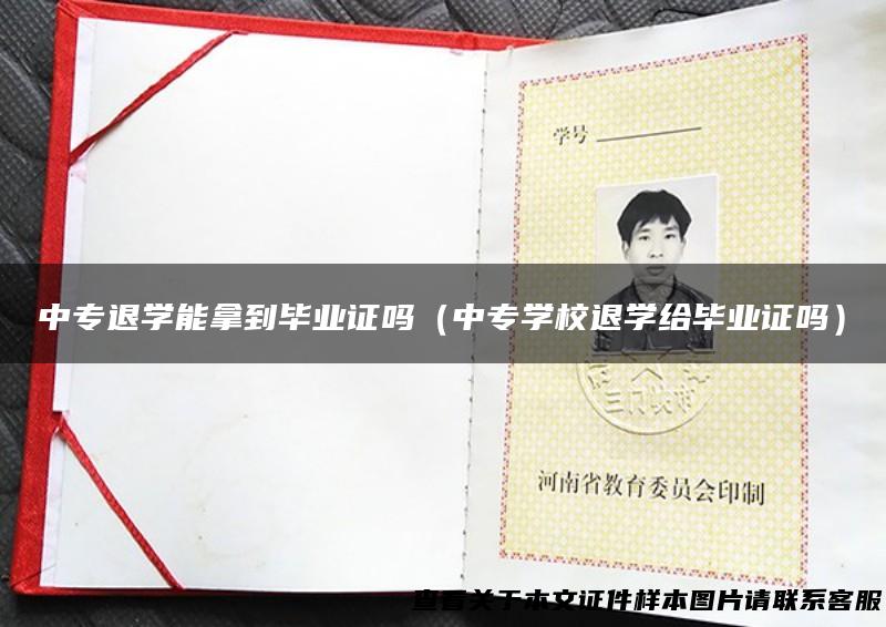 中专退学能拿到毕业证吗（中专学校退学给毕业证吗）