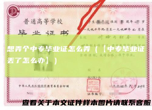 想弄个中专毕业证怎么弄(【中专毕业证丢了怎么办】)