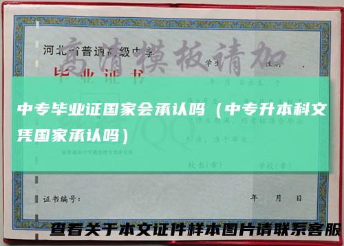 中专毕业证国家会承认吗(中专升本科文凭国家承认吗)