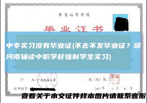 中专实习没有毕业证(不去不发毕业证?曝河南辅读中职学校强制学生实习)