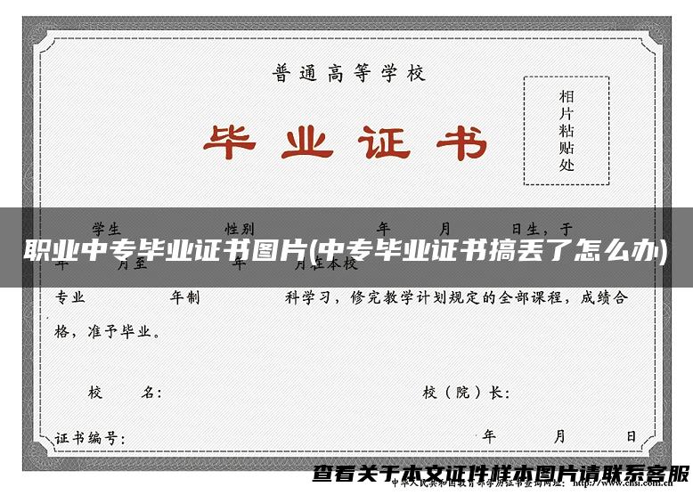 职业中专毕业证书图片(中专毕业证书搞丢了怎么办)