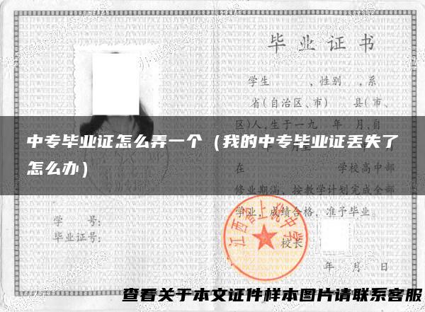 中专毕业证怎么弄一个（我的中专毕业证丢失了怎么办）