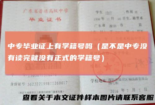 中专毕业证上有学籍号吗（是不是中专没有读完就没有正式的学籍号）